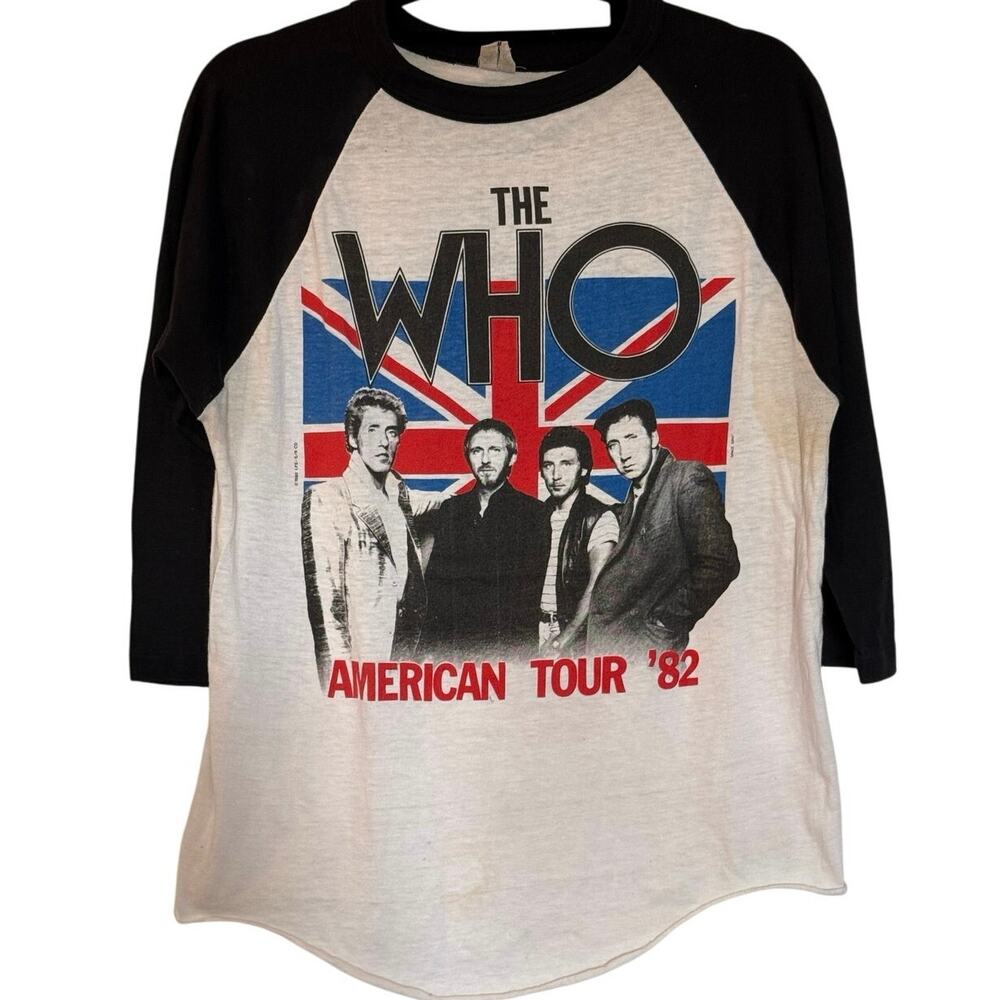 Vintage 80s The Who American Tour 1982 Raglan Double Sided Single Stitch Shirt L